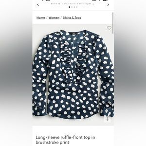 Jcrew Ruffle Detail Top Size XXS, fits like XS/S